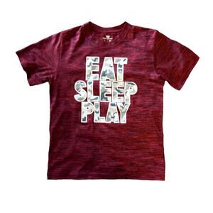 Tek Gear Maroon Eat Sleep Play Activewear Top Boys Size L